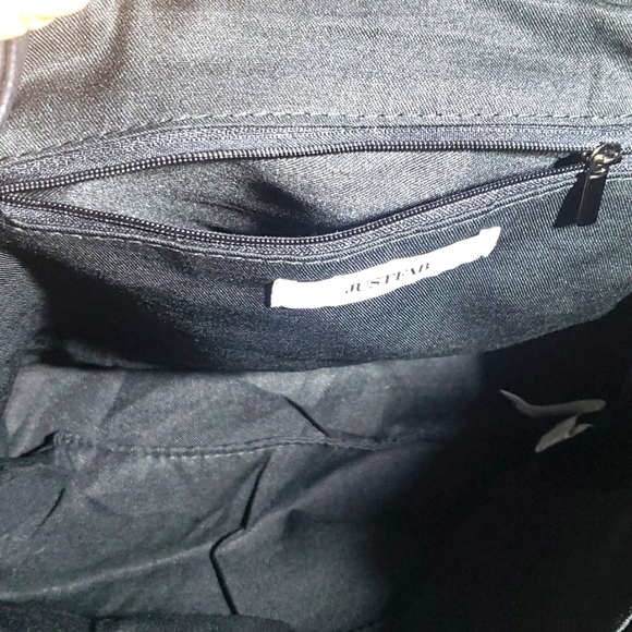 NWT Just Fab Black Quilted Backpack with Pearl Accents. - Picture 11 of 16